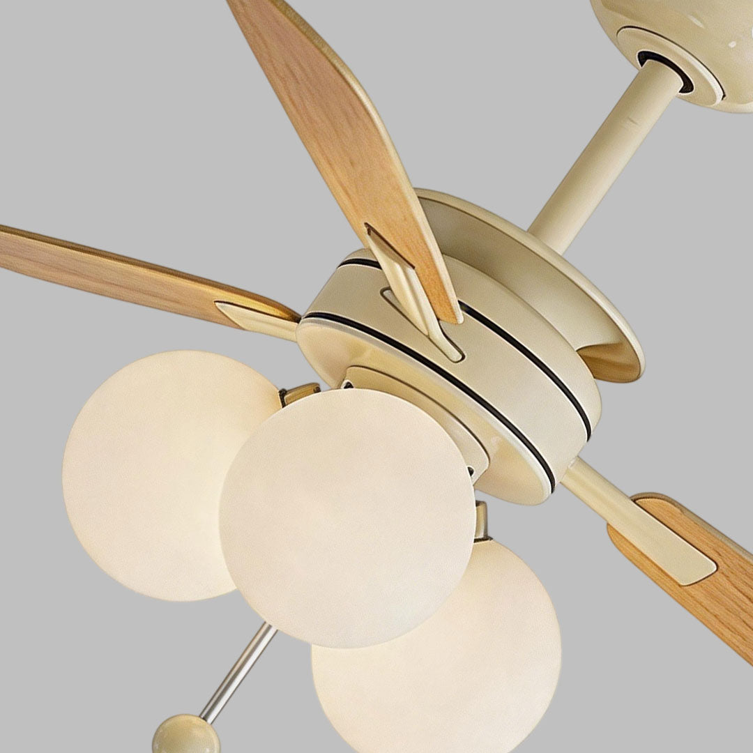 Inomhus Takfläkt med Lampa Fransk Grädde Stil Ljus