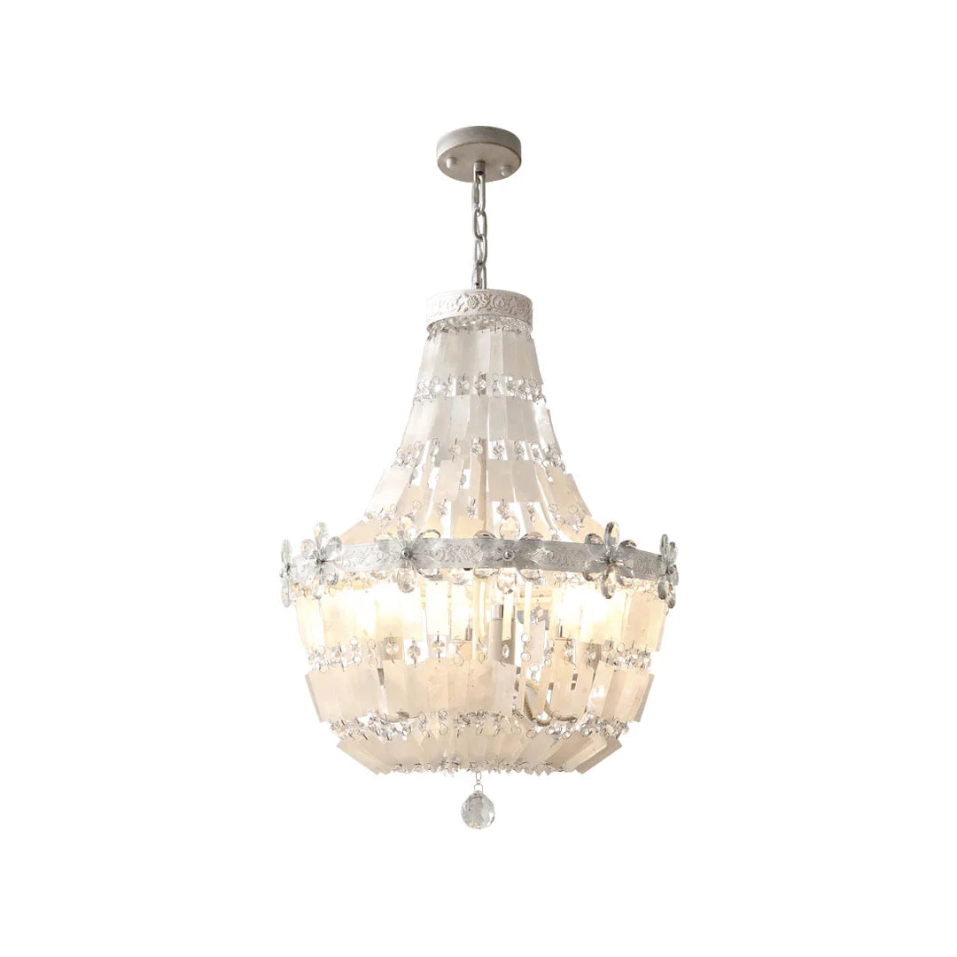 Kristall Vintage Kandelaber Fransk Snäcktaklampa