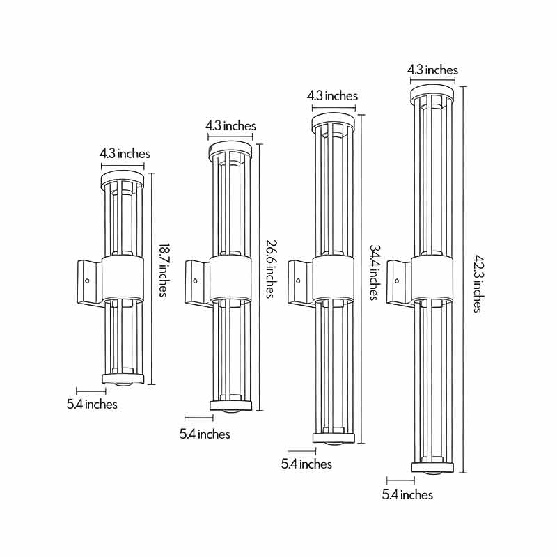 Cylinder Utomhus Vägglampa upp och ner Vattentät Lampa