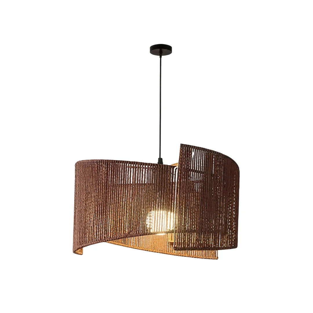Rattan Vävd Pendellampa Wabi-Sabi Rep Taklampa