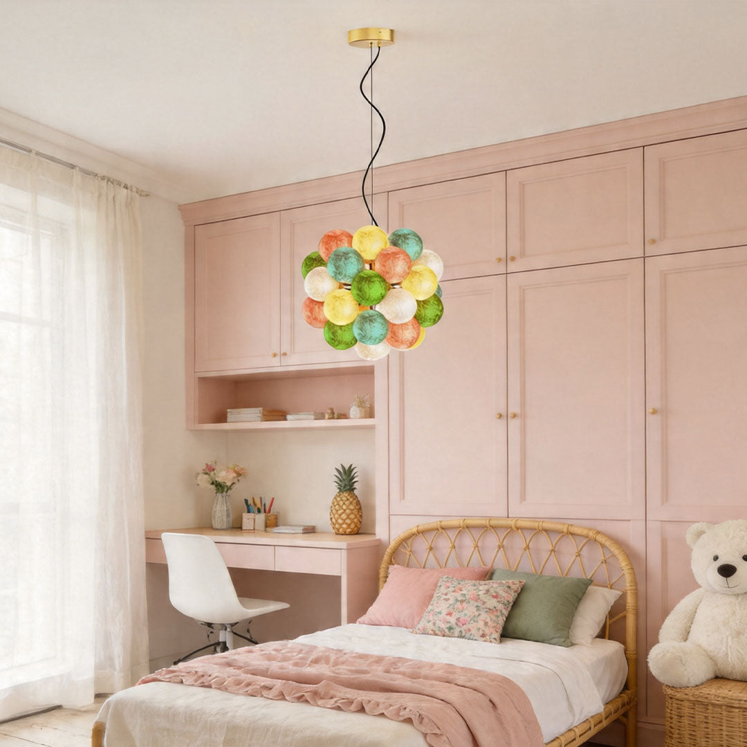Färgat Glas Kandelaber Modern Kreativ LED Taklampa