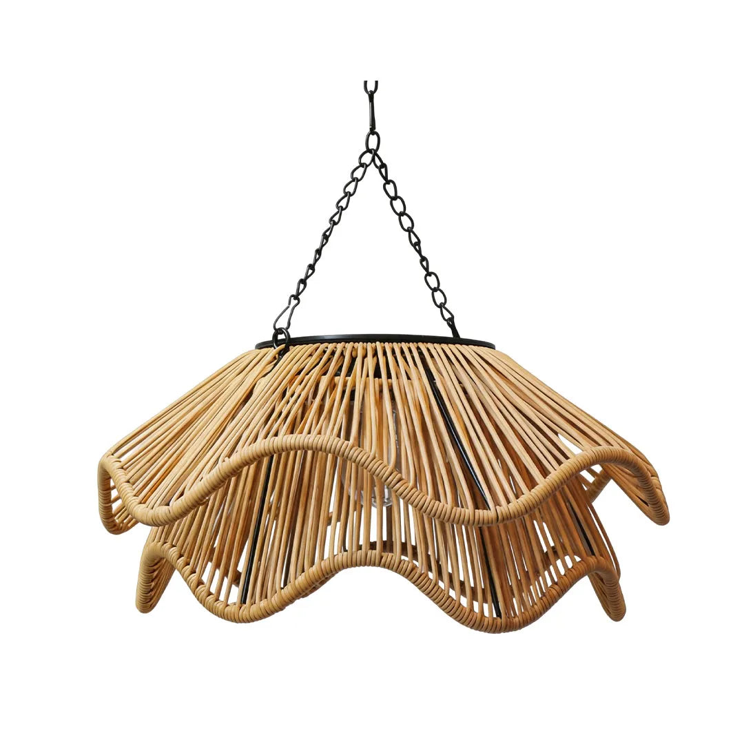 Utomhus Vävd Pendelampa Modern Solcellstaklampa