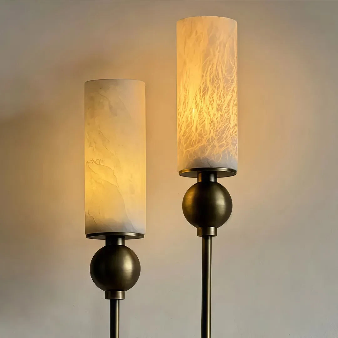Dubbel Vägglampa Amerikansk Vintage Marmor Ljus