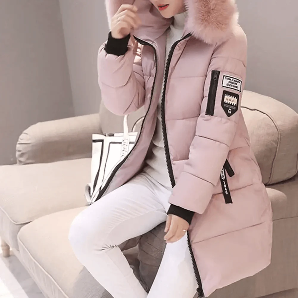 | pufferjacka Plus storlek passform quiltad Fusk päls huva ribbade muddar