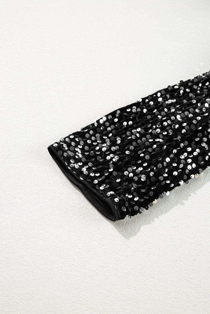 | Jacka Med Sequins Och Open Front