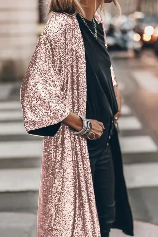 Vindtät Stickad Väst med Sparkling Sequins
