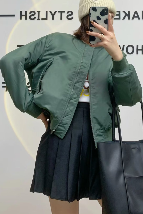 | Krage Thickened One-Sided Flight Jacka Baseball Jacka