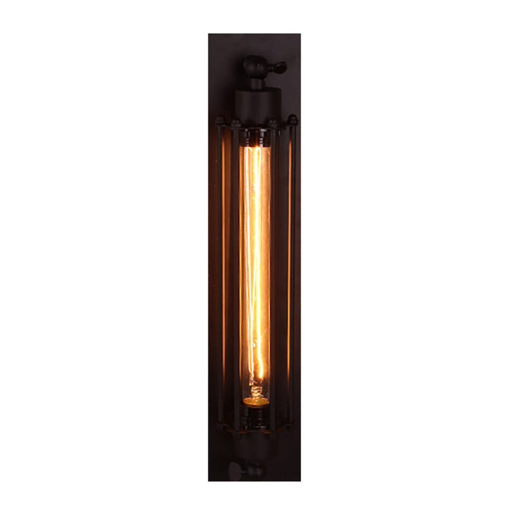 [Öppen Låda] Vintage Industriell Vägglampa Svart Järn Linjär Lampa