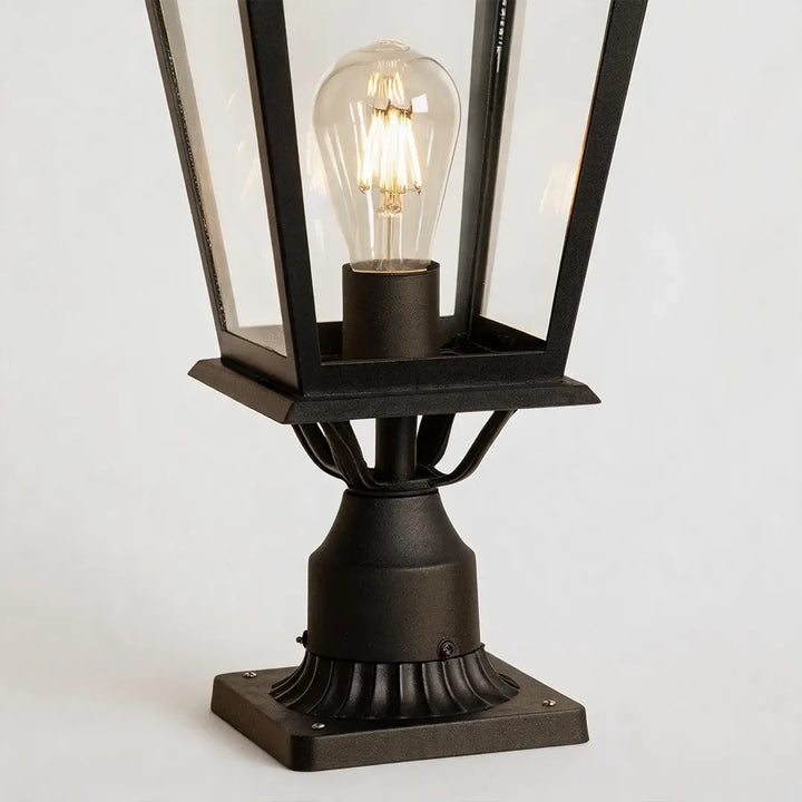 2 PCS Utomhus Pelarlampor Europeisk Vintage Aluminium Lampa