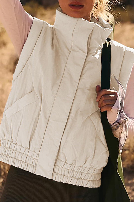 | ståkrage Knapp Sleeveless Lös Ficka Box Jacka