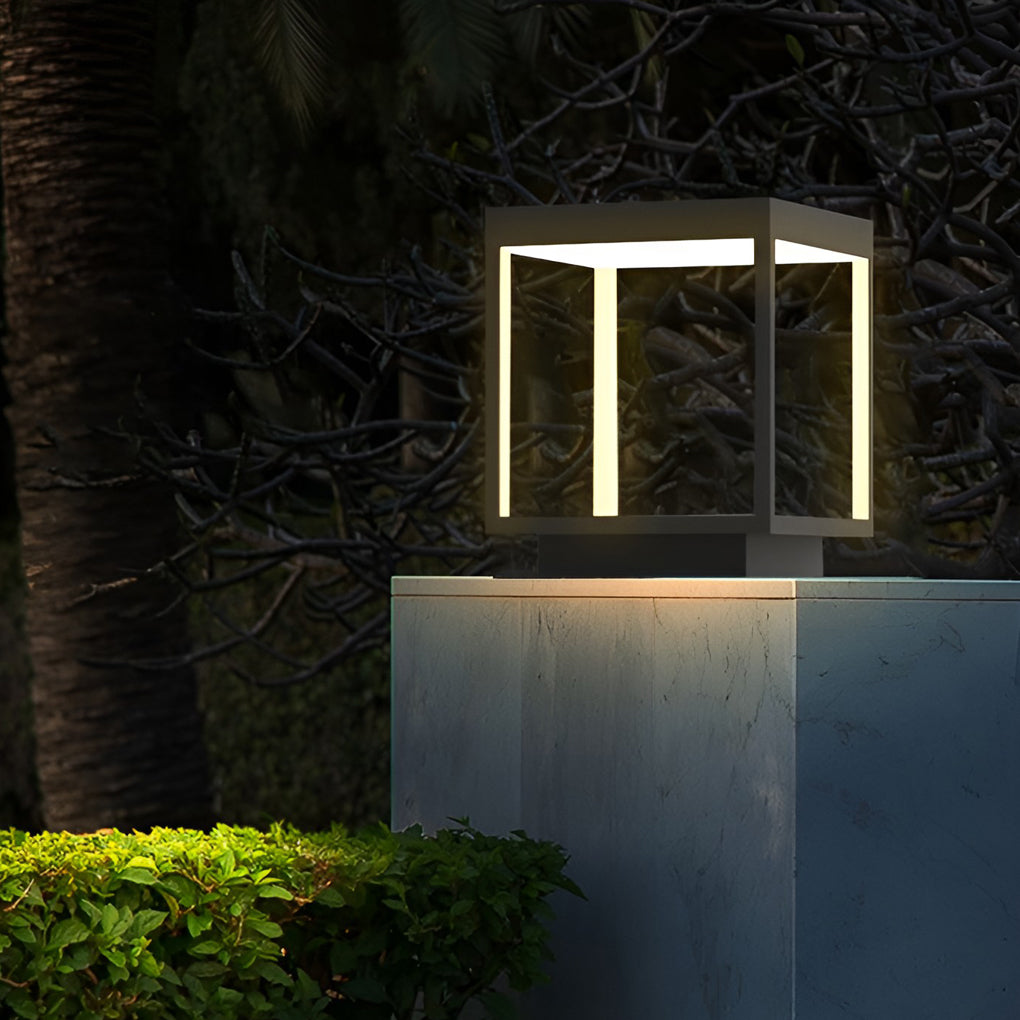 [Öppen Låda]Betongpelarlampor Modern Öppen Ram Fyrkantig LED-lampa