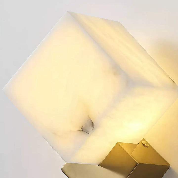 Geometrisk Vägglampa Modern Messing och Marmor Ljus