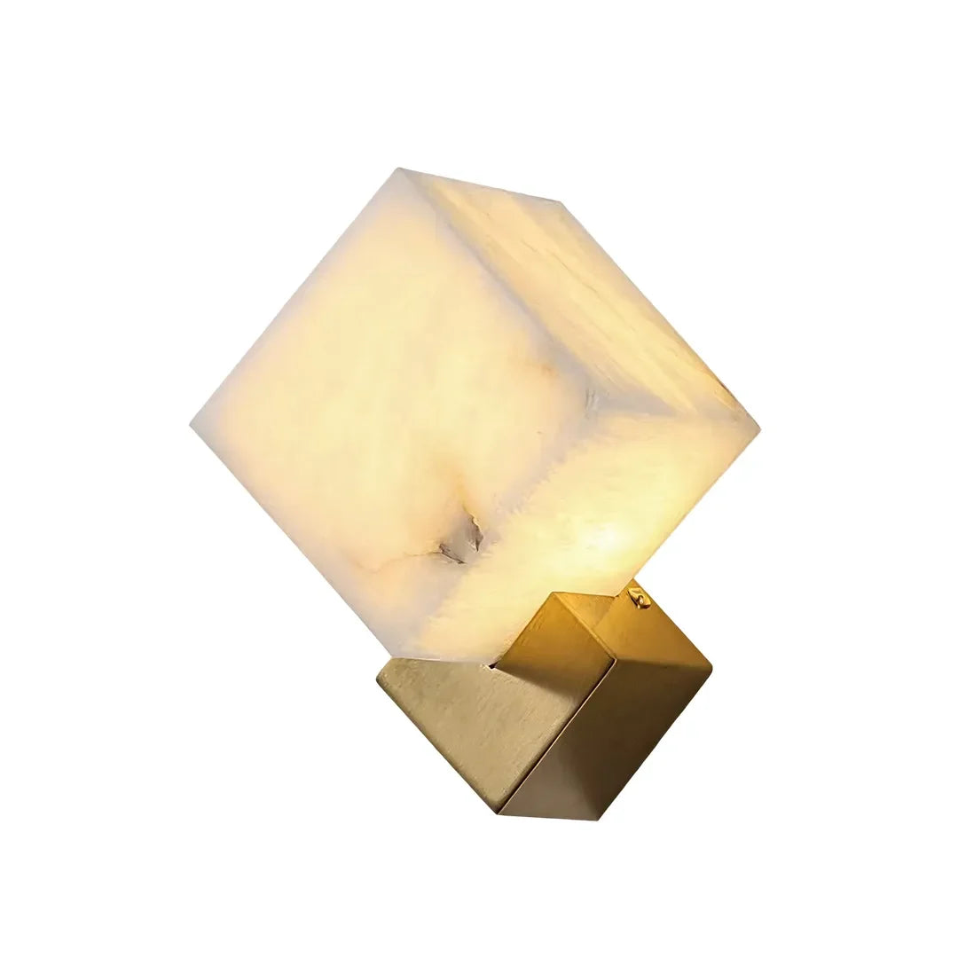 Geometrisk Vägglampa Modern Messing och Marmor Ljus