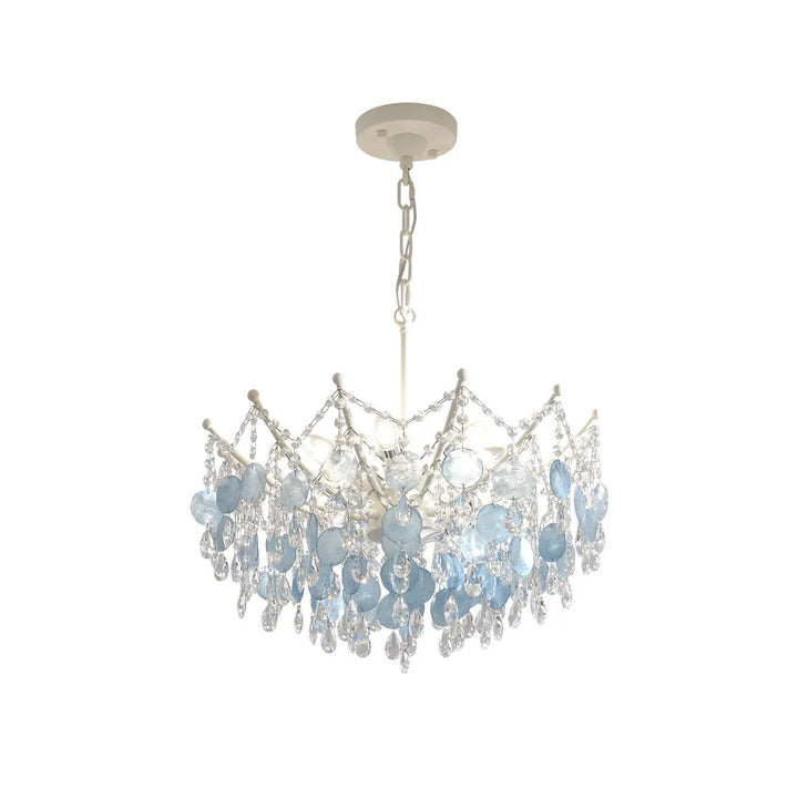 Glam Chandelier Fransk Grädde-Stil Snäcka och Kristall Taklampa