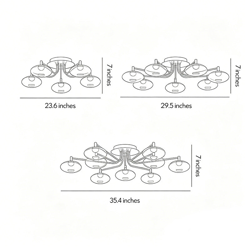 Glas Flush Mount Belysning Modern Kreativ LED Taklampa
