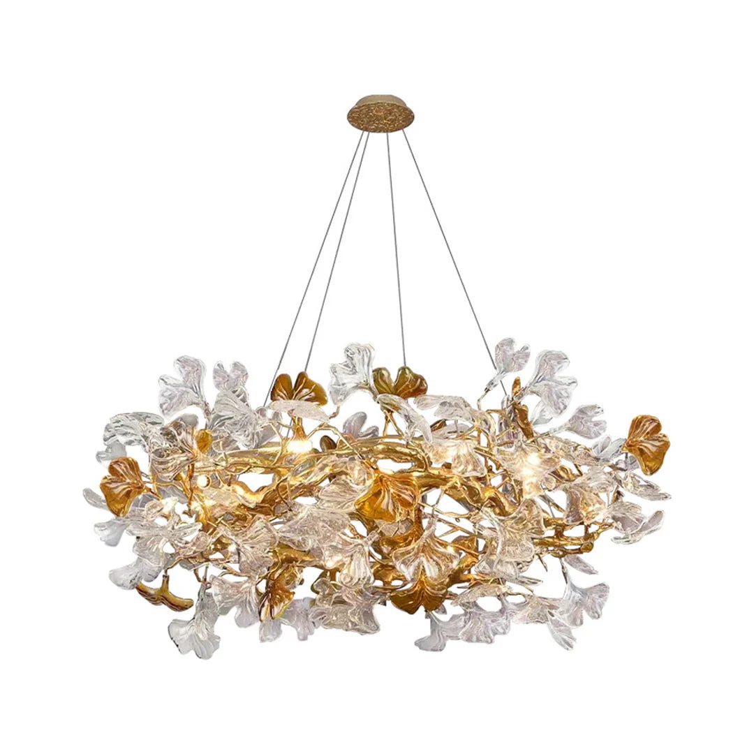 Glasblad Chandelier Modern Mässing och Konst Taklampa