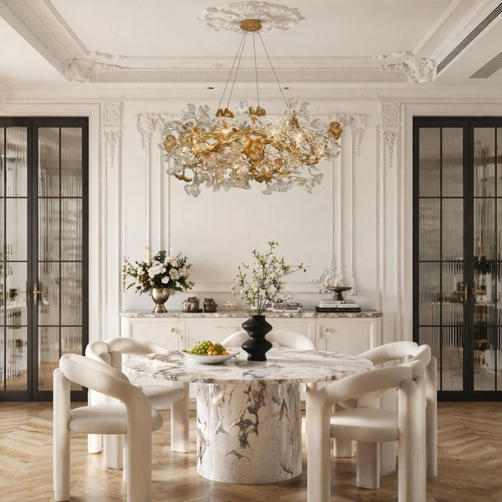 Glasblad Chandelier Modern Mässing och Konst Taklampa