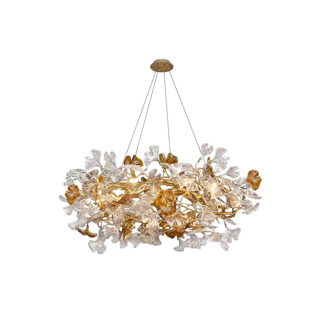 Glasblad Chandelier Modern Mässing och Konst Taklampa