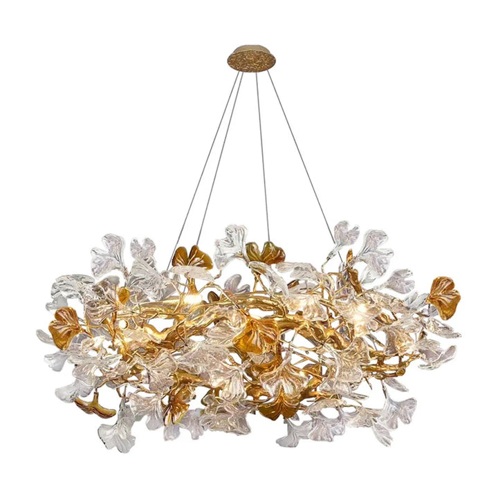 Glasblad Chandelier Modern Mässing och Konst Taklampa