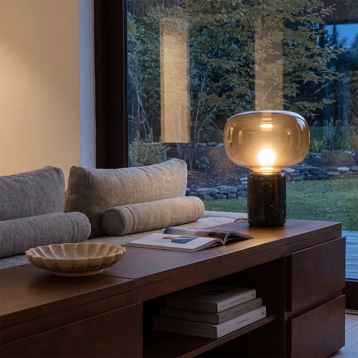 Glas Moderna Bordslampor Marmor Svamp Sänglampor
