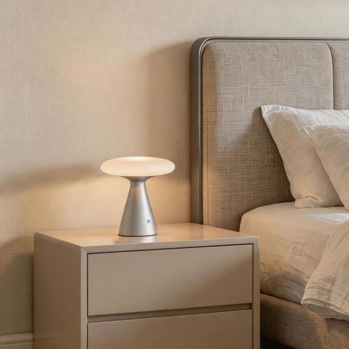 Glas Svamp Bordslampa Vintage Ambient Lampa för Läsning