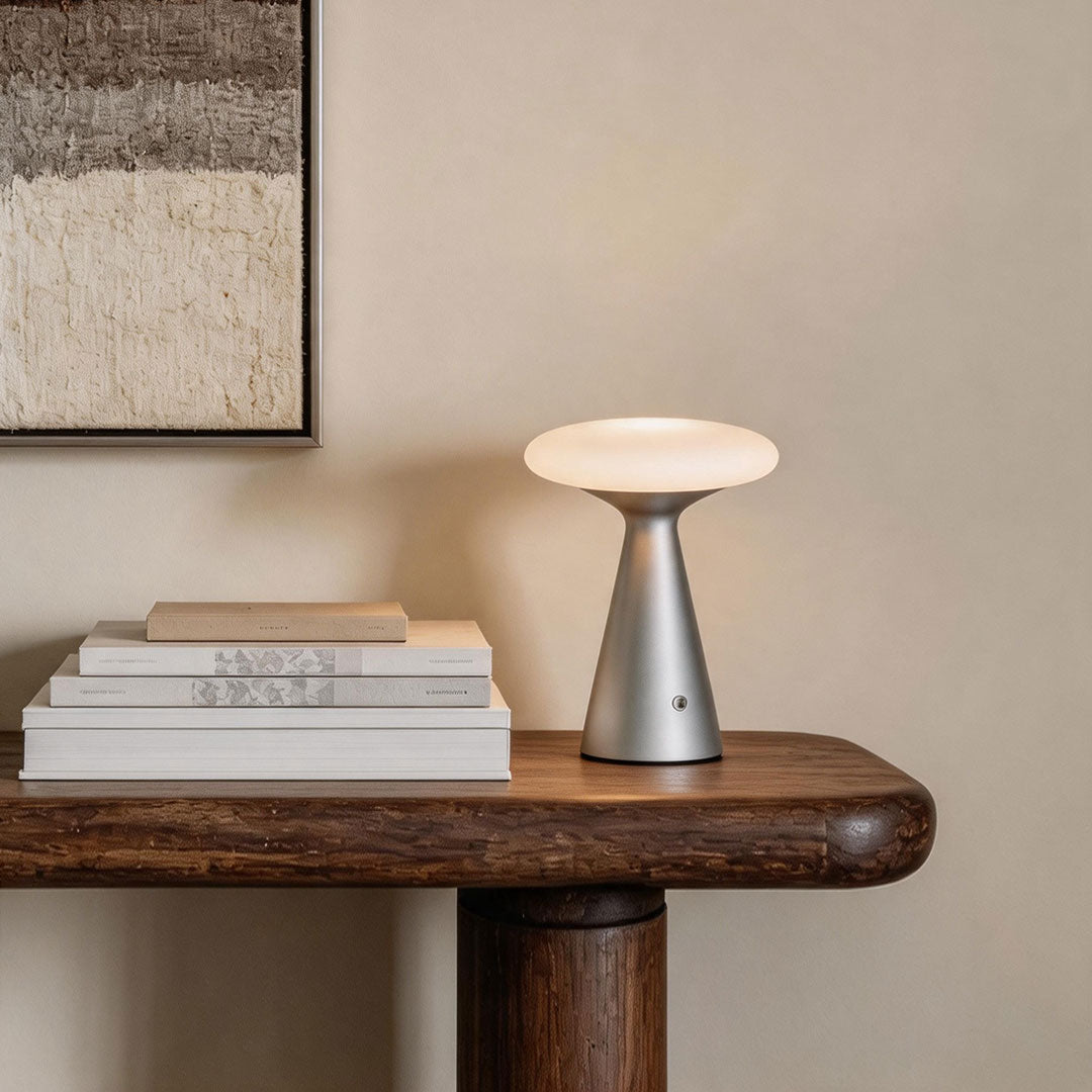 Glas Svamp Bordslampa Vintage Ambient Lampa för Läsning