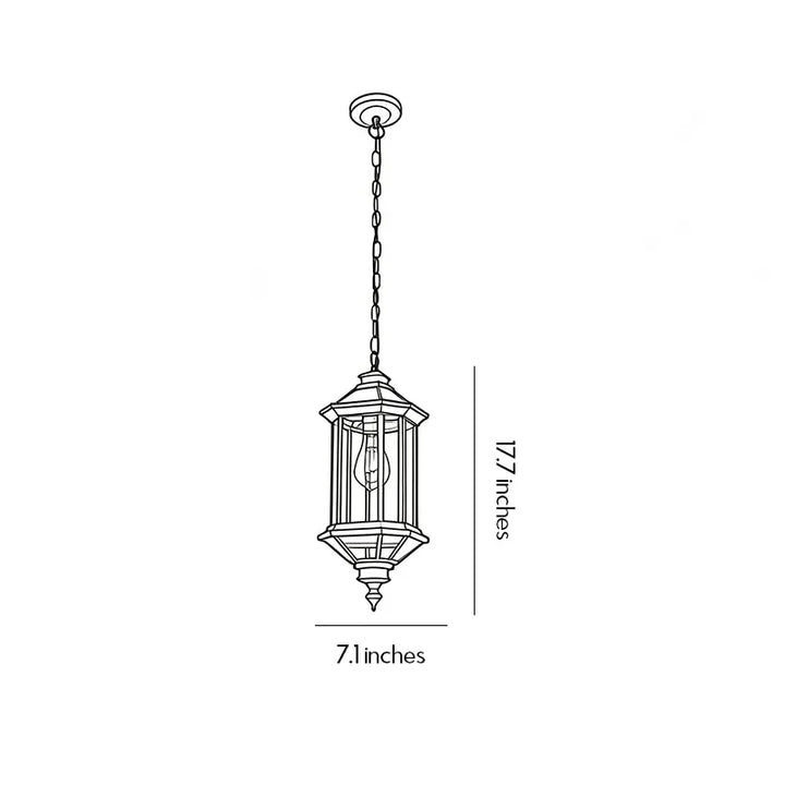 2 PCS Hängande Utomhus Pendellampor Vintage Glas Taklampa