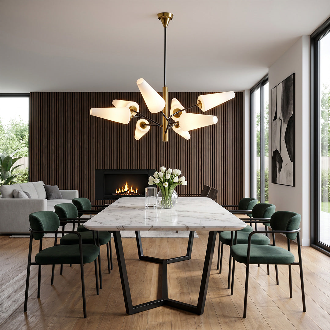 Italiensk Glas Kandelaber Minimalistisk Metall Taklampa