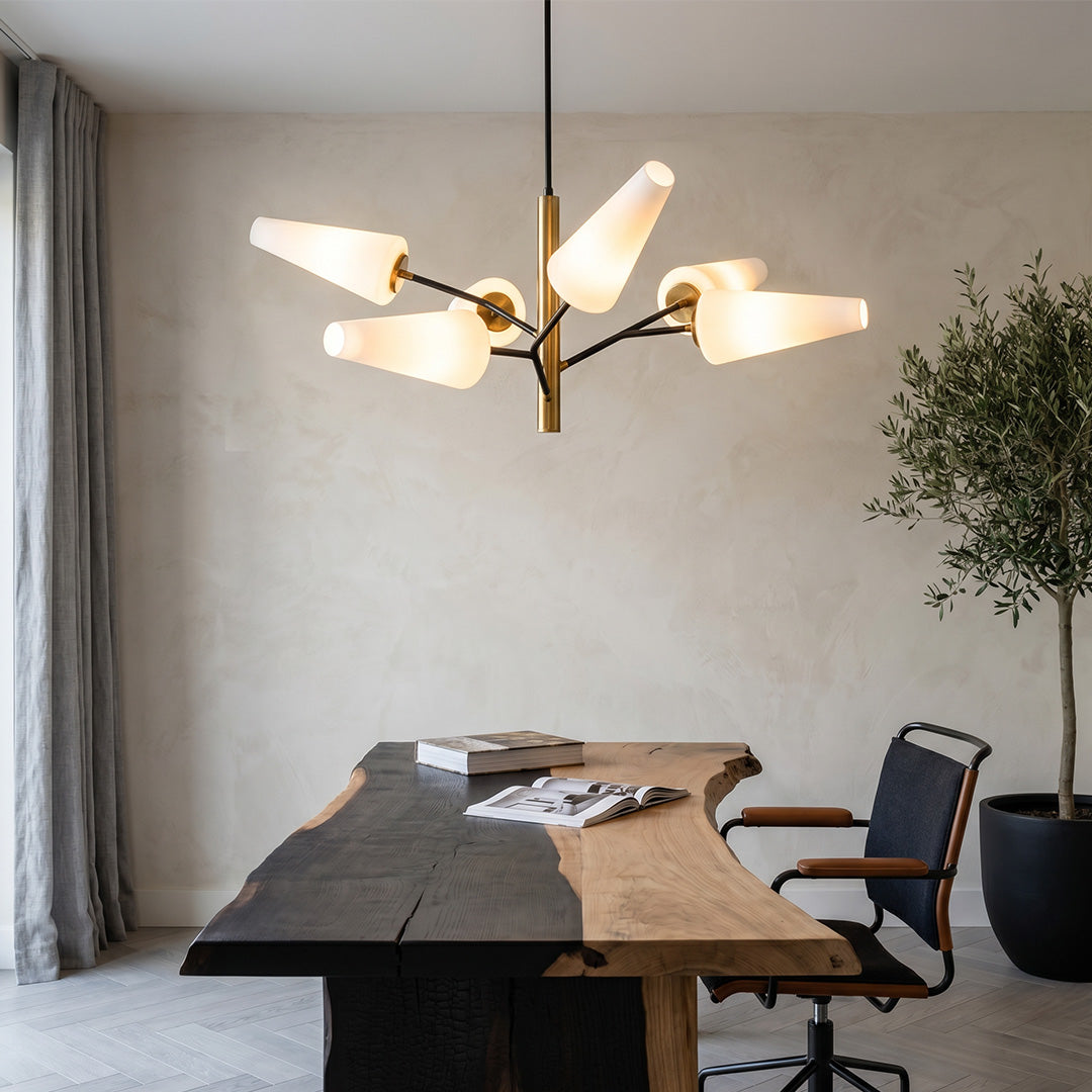 Italiensk Glas Kandelaber Minimalistisk Metall Taklampa