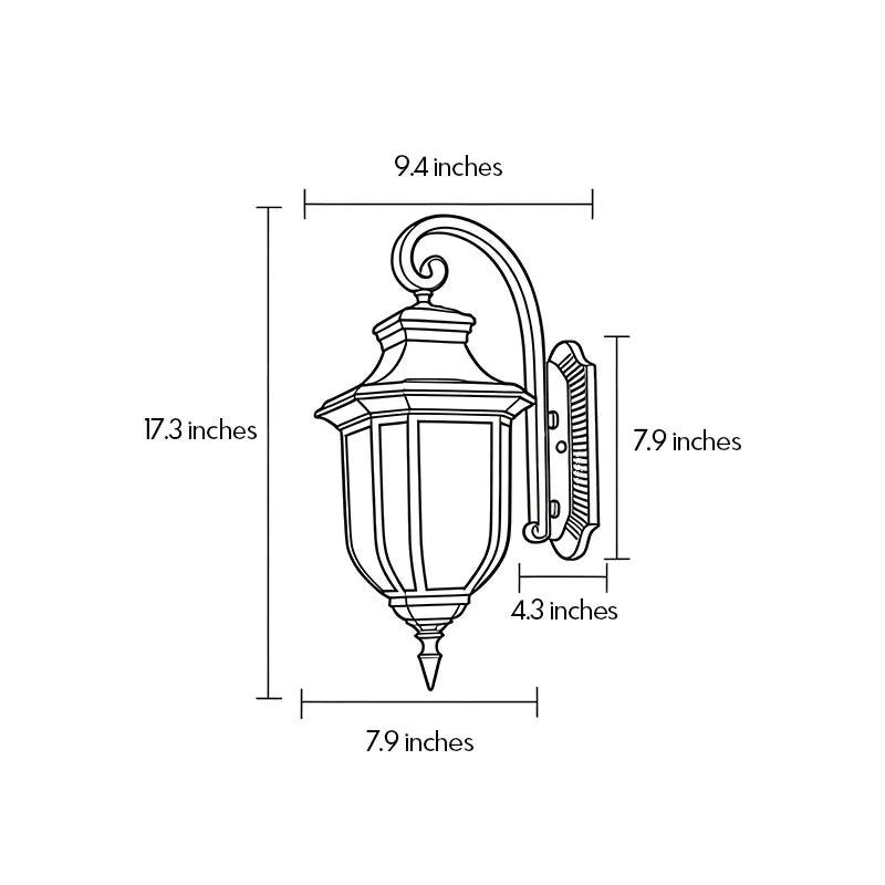 Utomhus Vägglampor Lantern American Vintage Glasljus