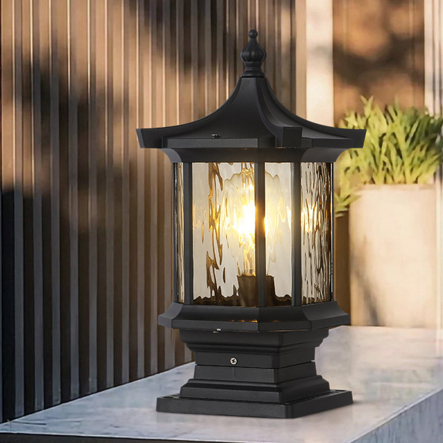[Open-Box] Lantern Pelarlampor i Europeisk Stil Vintage Utomhus Pier Mount Lampa