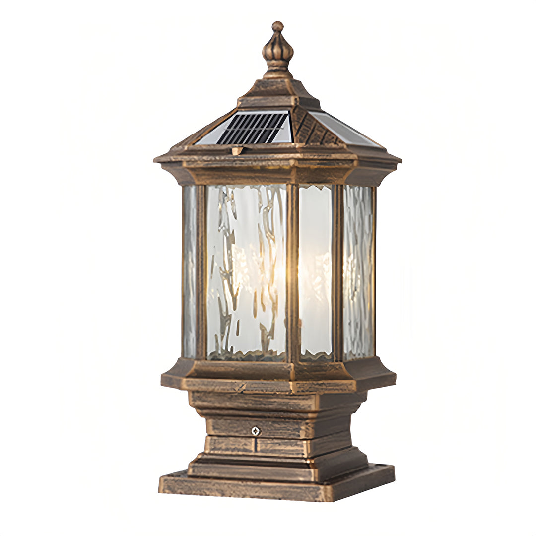 [Open-Box] Lantern Pelarlampor i Europeisk Stil Vintage Utomhus Pier Mount Lampa