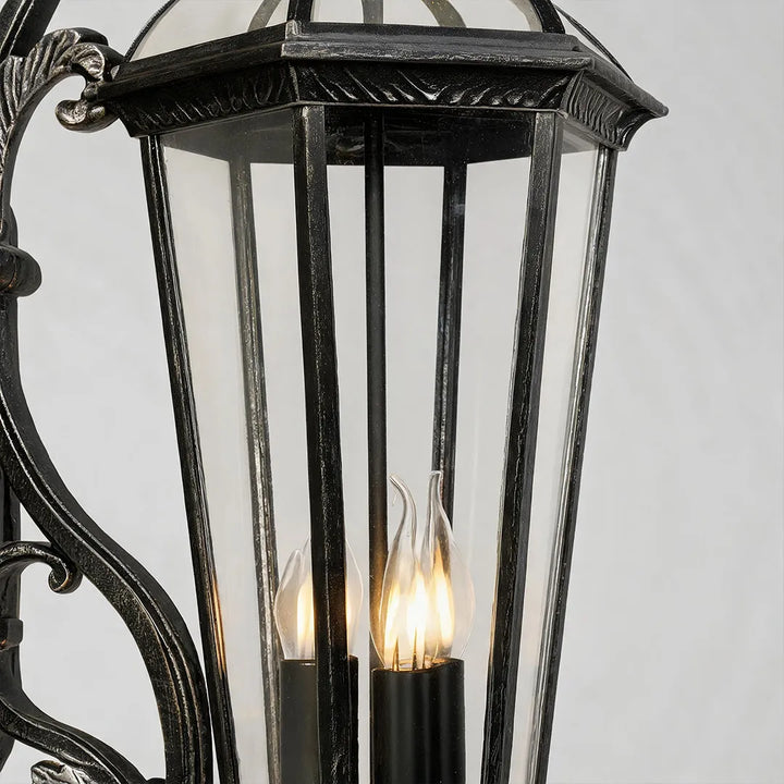 2 ST Lantern Stil Vägglampa Europeisk Glas Utomhusbelysning