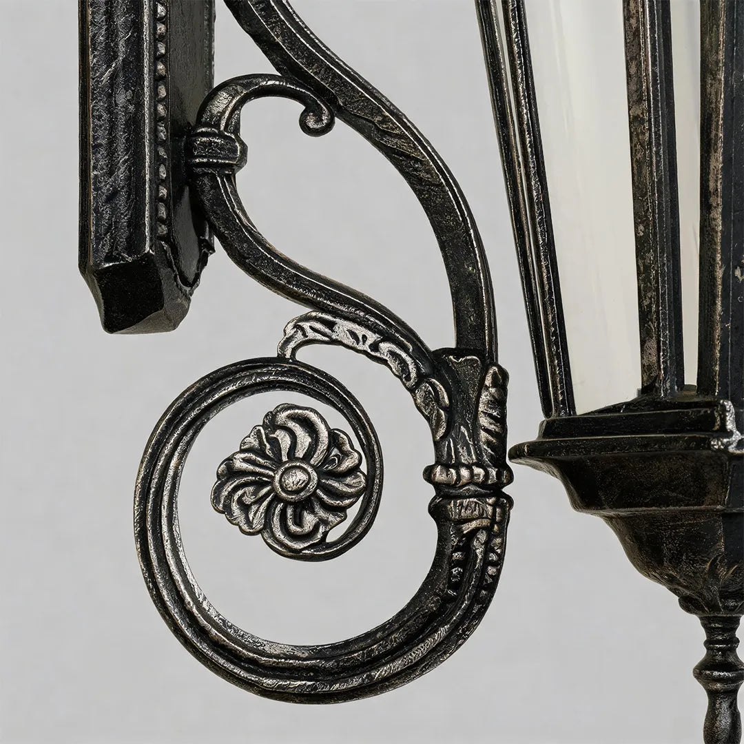 2 ST Lantern Stil Vägglampa Europeisk Glas Utomhusbelysning
