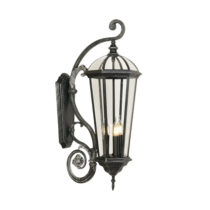 2 ST Lantern Stil Vägglampa Europeisk Glas Utomhusbelysning