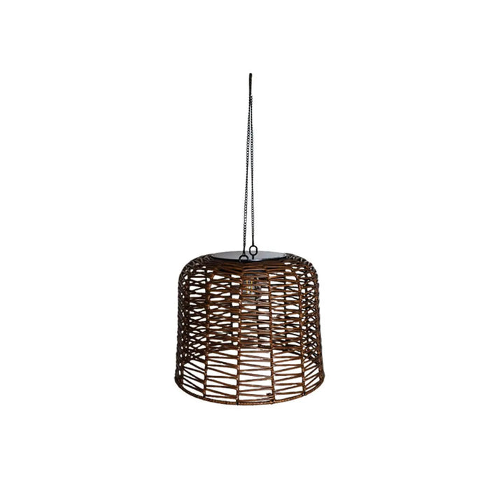Stor Vevad Pendellampa Sol Rattan Vattentät Taklampa
