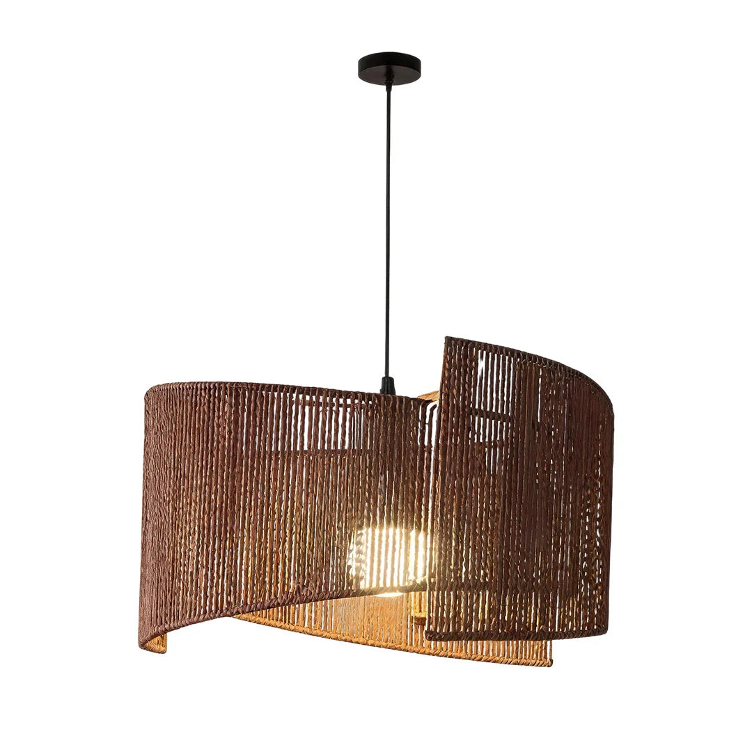 Rattan Vävd Pendellampa Wabi-Sabi Rep Taklampa