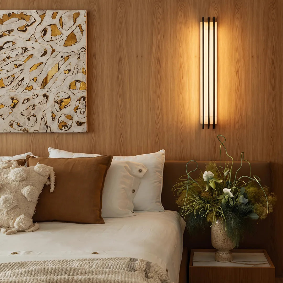 LED Moderna Vägglampor Minimalistisk Vertikal Marmor Belysning