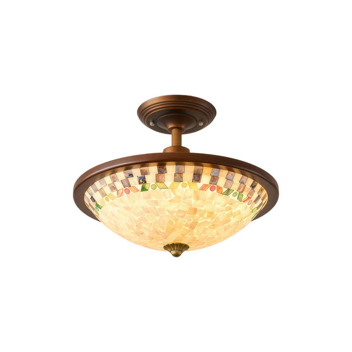 LED Halv Flush Mount Taklampor Fransk Vintage Lampa