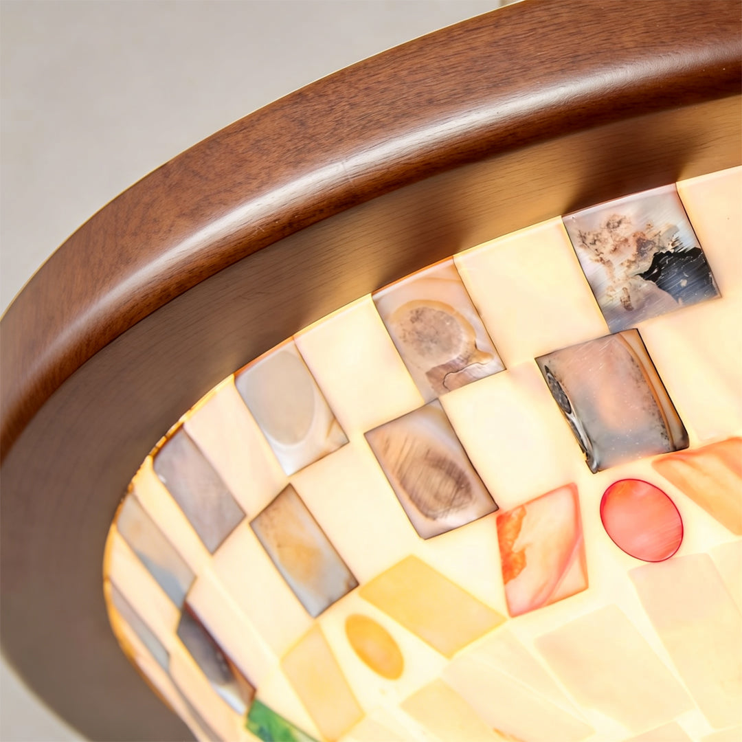 LED Halv Flush Mount Taklampor Fransk Vintage Lampa