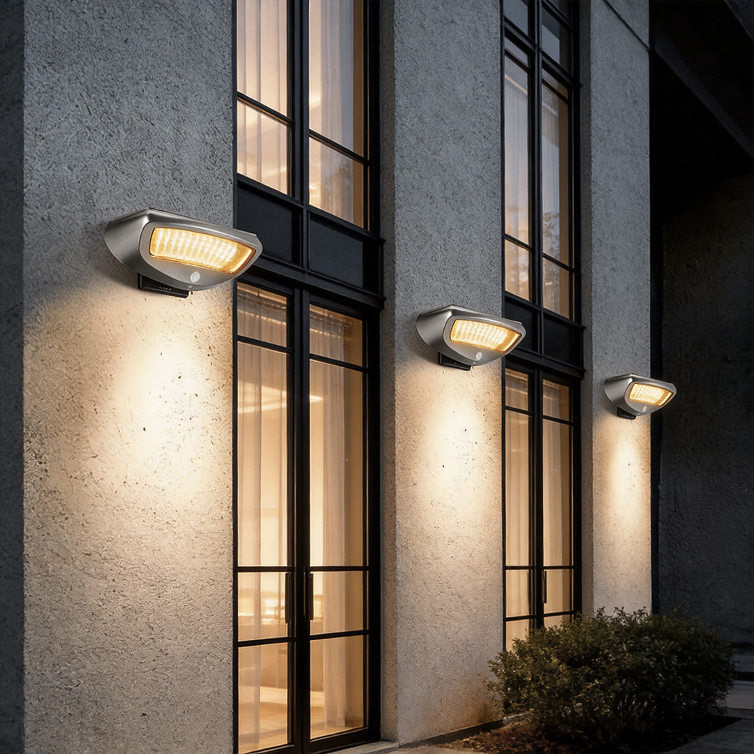 2 ST Utomhus Väggmonterade Sollampor Trädgård Rörelsesensor Lampa