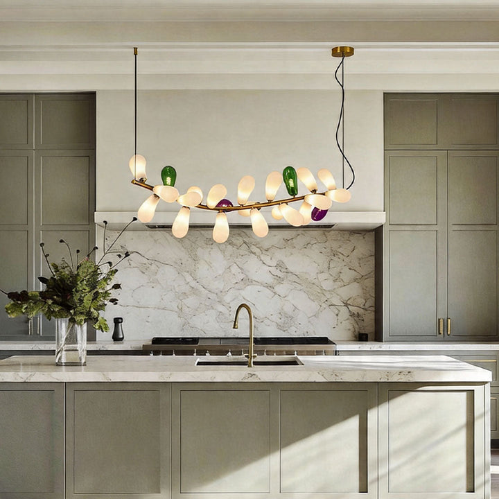 Modern Stor Kandelaber Konstnärlig Färgglad Glas Taklampa