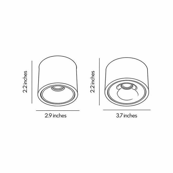 2 PCS Takspotlights Ultratunna Justerbar Vinkel LED-ljus