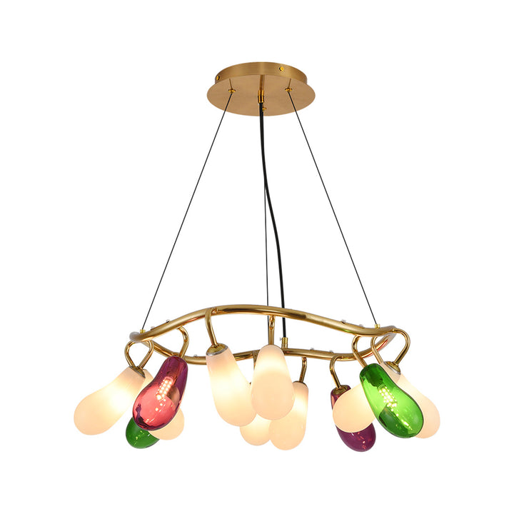 Modern Stor Kandelaber Konstnärlig Färgglad Glas Taklampa