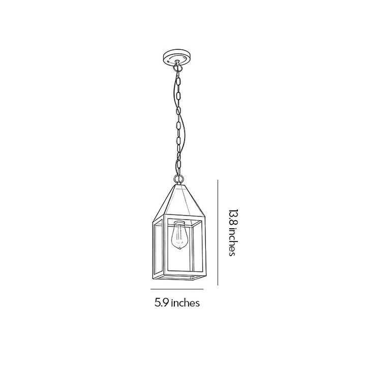 2 PCS Modern Svart Utomhus Hängande Lampa Järn Hängande Lykt