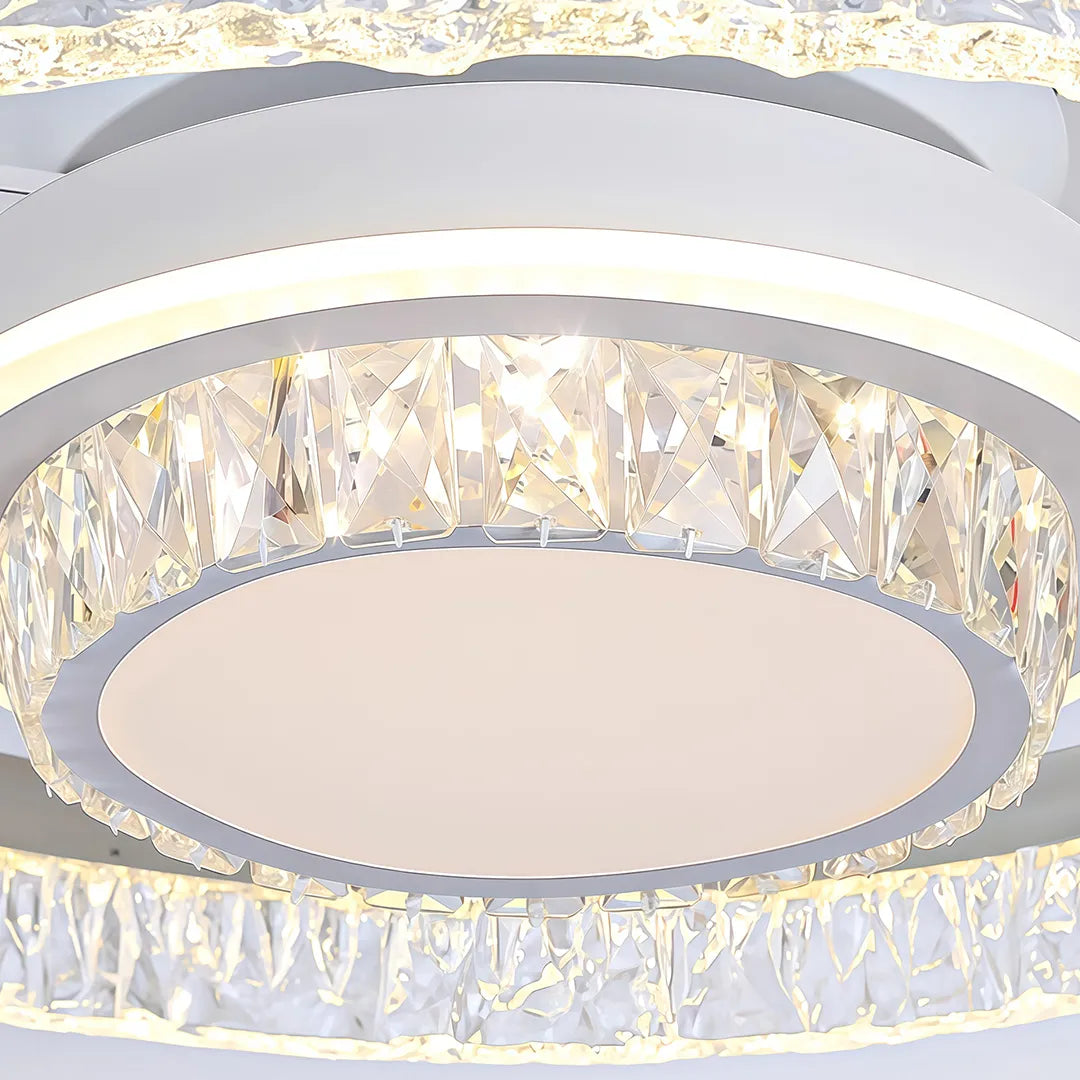 Modern takfläkt med lampor Lyxig transparent bladljus