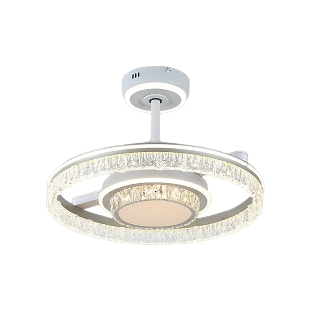 Modern takfläkt med lampor Lyxig transparent bladljus