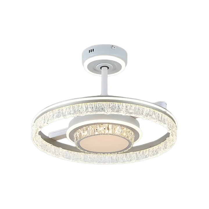 Modern takfläkt med lampor Lyxig transparent bladljus