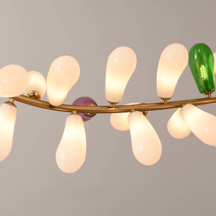 Modern Stor Kandelaber Konstnärlig Färgglad Glas Taklampa