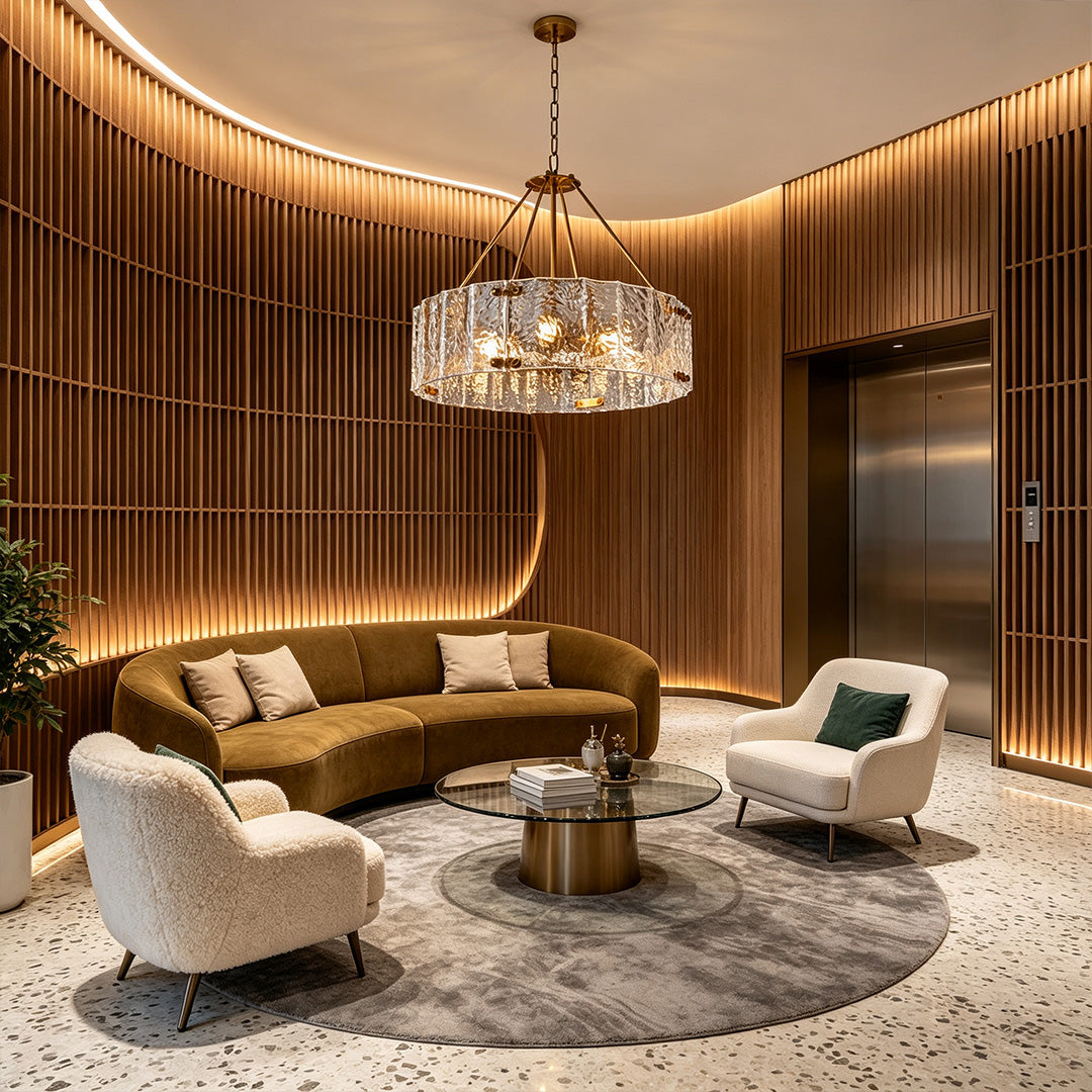 Modern Trumkrona Lyxig Ripple Glas Taklampa